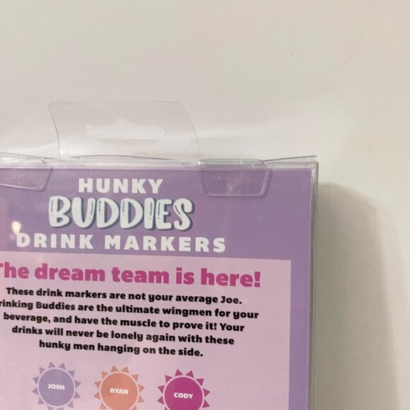 Hunky Buddies Drink Markers 6 Packs Party Drinking Buddies Companions - Picture 9 of 16